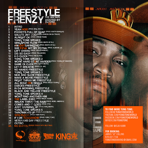 Yung Tone Freestyle Frenzy Mixtape Back Cover