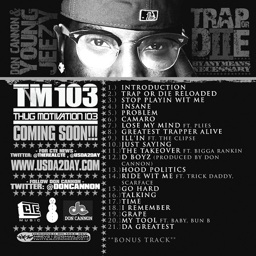 Don Cannon Young Jeezy Trap Or Die 2 Back Cover
