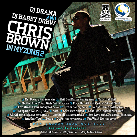 DJ Drama & Chris Brown - In My Zone 2 Mixtape Back Cover