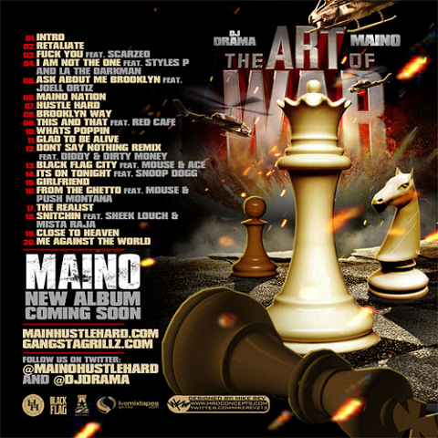 DJ Drama and Maino - The Art Of War Mixtape Back Cover