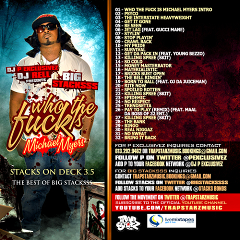 Big Stacksss Who The Fck Is Michael Myers Mixtape Back Cover