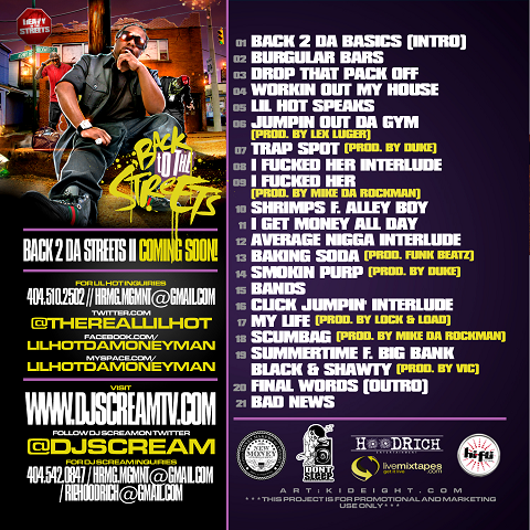 DJ Scream Lil Hot Back To The Streets Back Cover