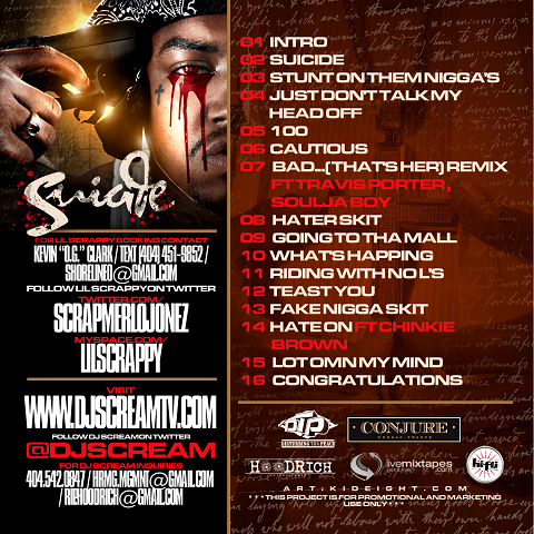 DJ Scream & Lil Scrappy - Suicide Mixtape Back Cover