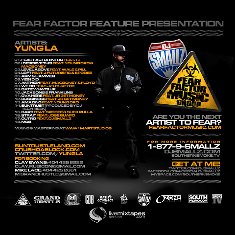 DJ Smallz and Yung LA Suntrust Leland Mixtape Back Cover