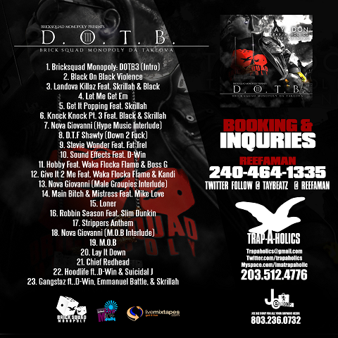 Death Of Tay Beatz 3 Mixtape Back Cover