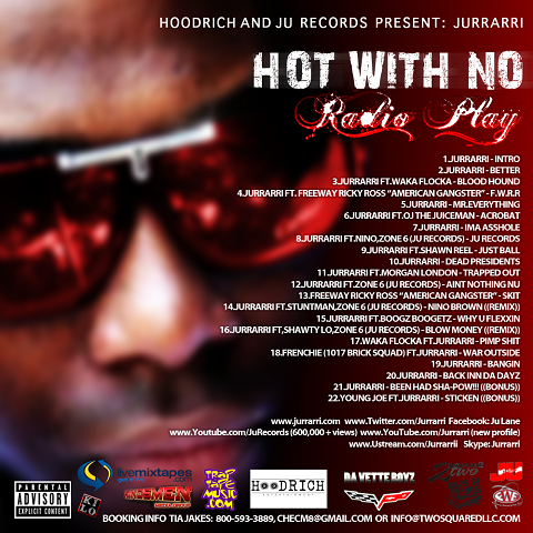 Jurrarri Hot With No Radio Play Mixtape Back Cover