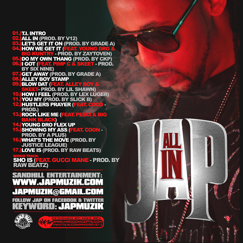 JAP All In Mixtape Back Cover