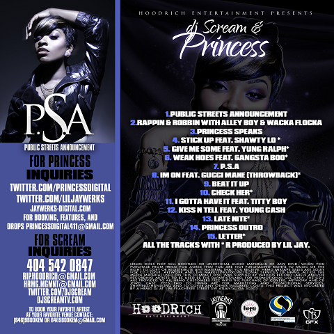 DJ Scream and Princess PSA Mixtape Back Cover